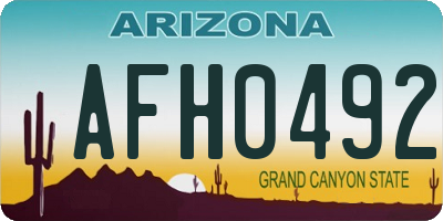AZ license plate AFH0492