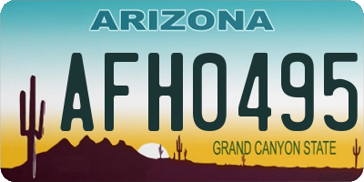 AZ license plate AFH0495