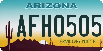 AZ license plate AFH0505