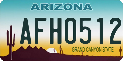 AZ license plate AFH0512