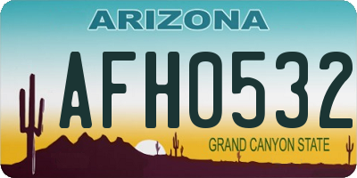 AZ license plate AFH0532