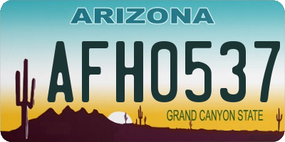AZ license plate AFH0537
