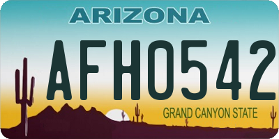AZ license plate AFH0542