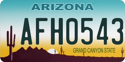 AZ license plate AFH0543