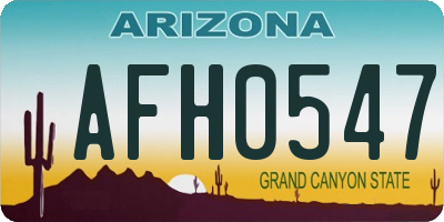 AZ license plate AFH0547