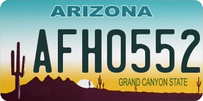 AZ license plate AFH0552