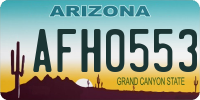 AZ license plate AFH0553