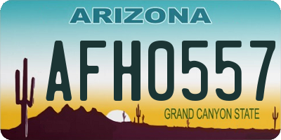 AZ license plate AFH0557