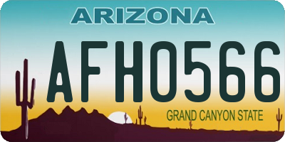 AZ license plate AFH0566