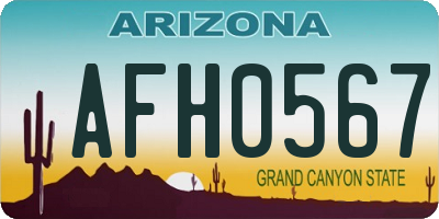 AZ license plate AFH0567