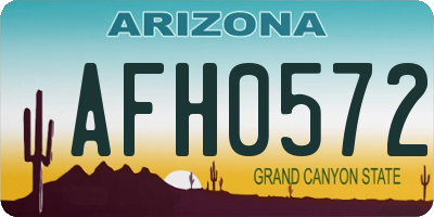 AZ license plate AFH0572