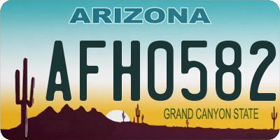 AZ license plate AFH0582