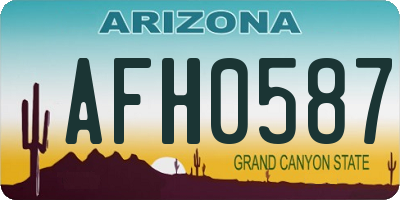 AZ license plate AFH0587