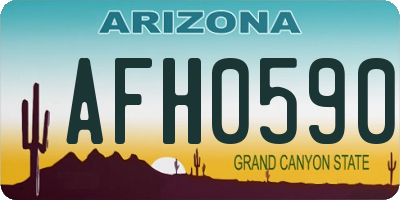 AZ license plate AFH0590