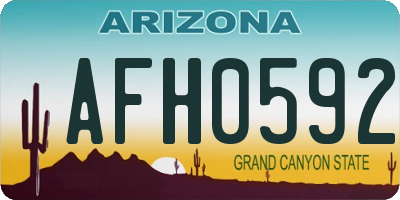AZ license plate AFH0592