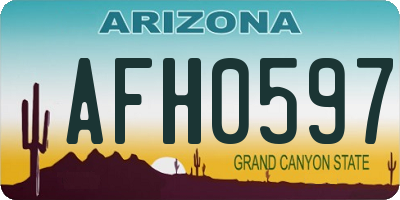 AZ license plate AFH0597