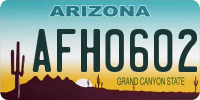 AZ license plate AFH0602