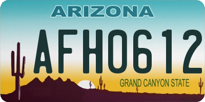AZ license plate AFH0612