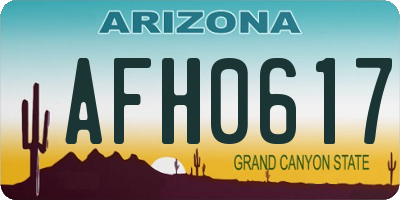 AZ license plate AFH0617