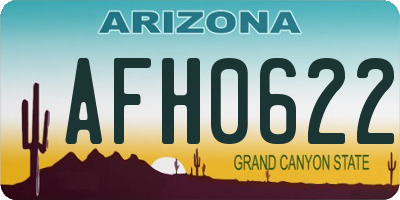 AZ license plate AFH0622