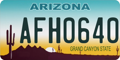 AZ license plate AFH0640