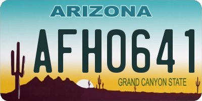 AZ license plate AFH0641