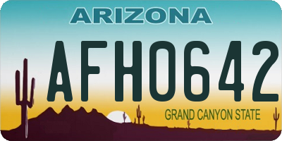 AZ license plate AFH0642