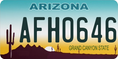 AZ license plate AFH0646