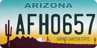 AZ license plate AFH0657