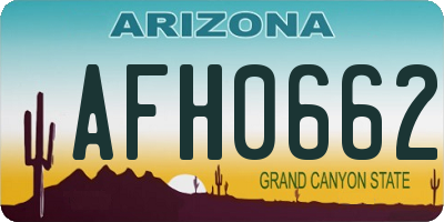AZ license plate AFH0662
