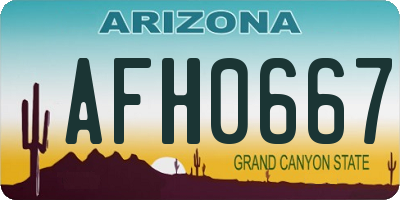 AZ license plate AFH0667
