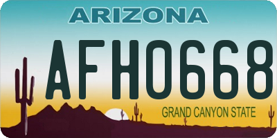 AZ license plate AFH0668