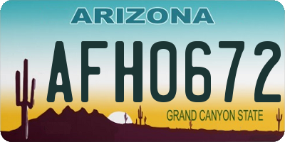 AZ license plate AFH0672