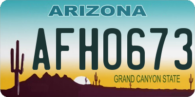AZ license plate AFH0673