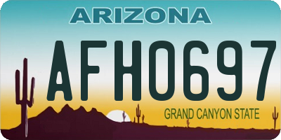 AZ license plate AFH0697