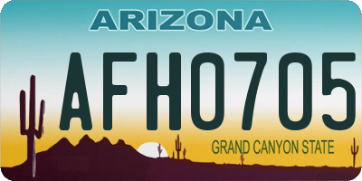 AZ license plate AFH0705