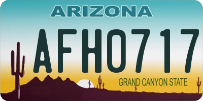 AZ license plate AFH0717