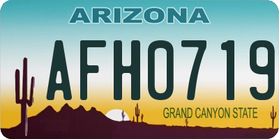 AZ license plate AFH0719
