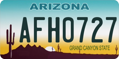 AZ license plate AFH0727