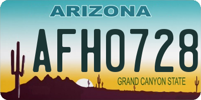 AZ license plate AFH0728