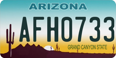 AZ license plate AFH0733