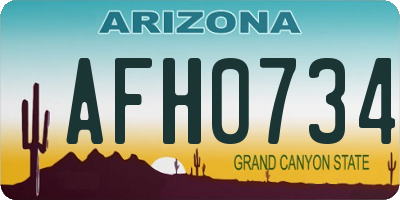 AZ license plate AFH0734