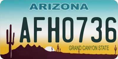 AZ license plate AFH0736