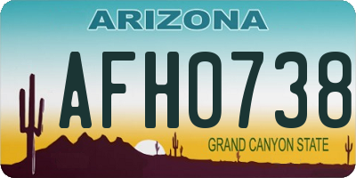AZ license plate AFH0738