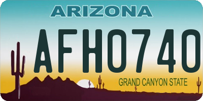 AZ license plate AFH0740