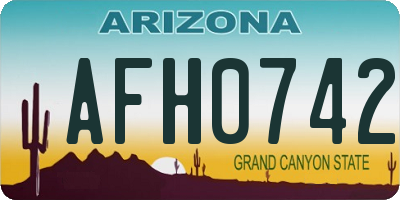 AZ license plate AFH0742