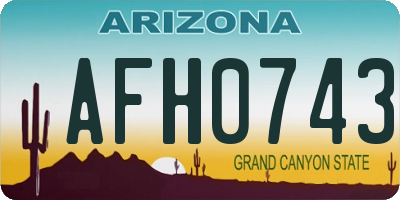 AZ license plate AFH0743