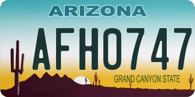 AZ license plate AFH0747