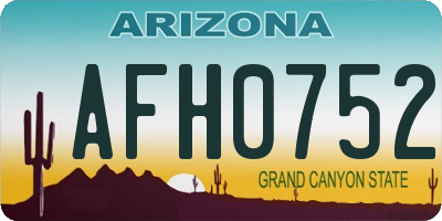 AZ license plate AFH0752