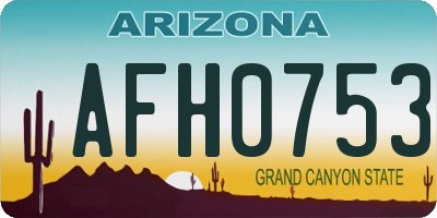 AZ license plate AFH0753